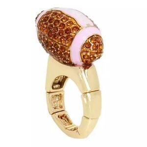🔹️Betsey Johnson🔹️ Rhinestone Football Cocktail  Adjustable Stretch Ring